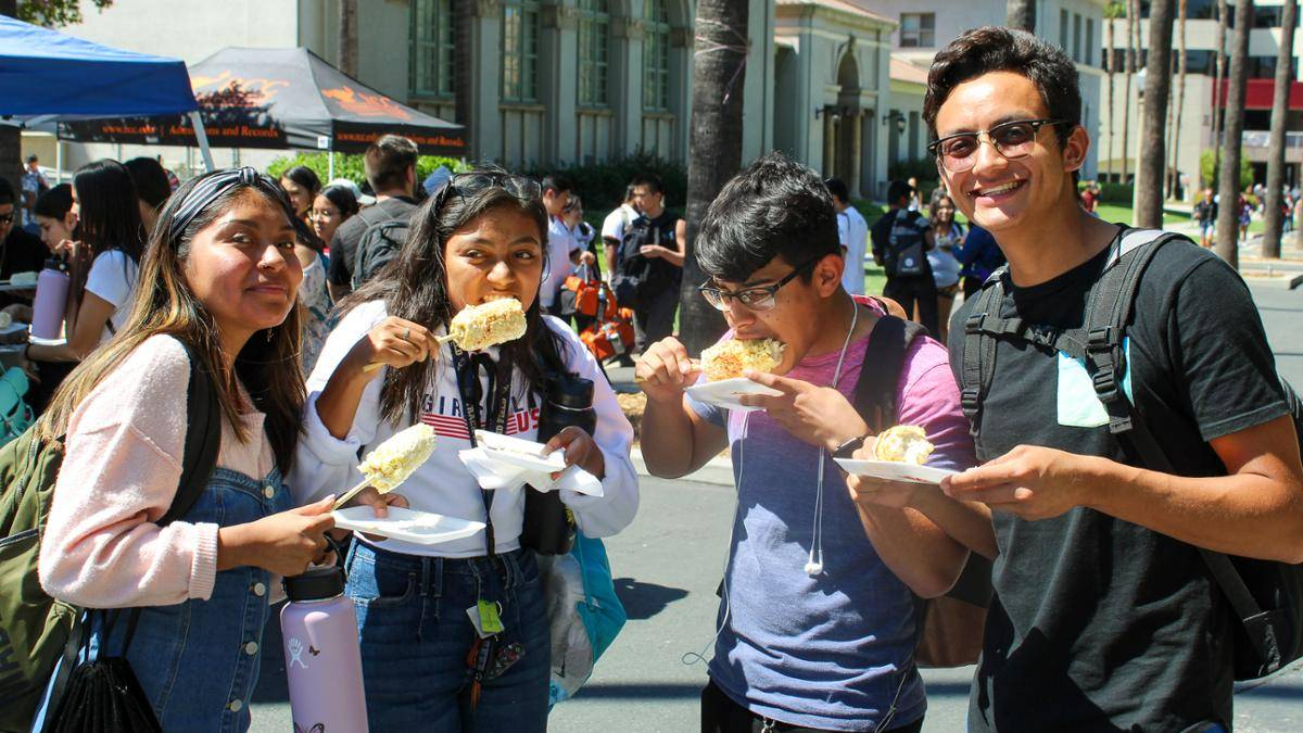 Students eating